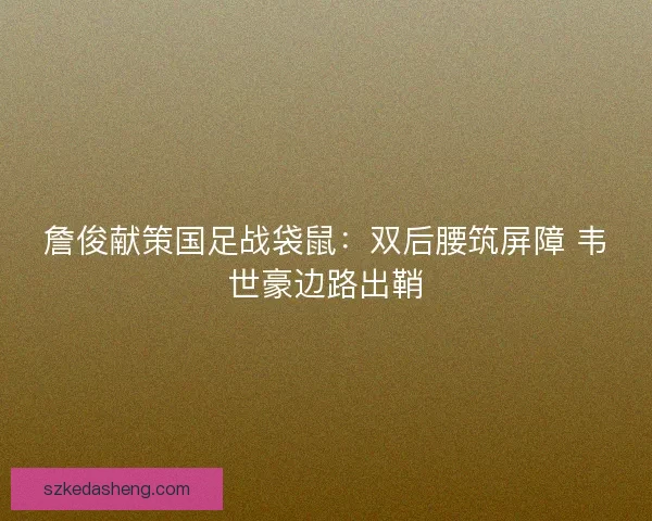 詹俊献策国足战袋鼠：双后腰筑屏障 韦世豪边路出鞘